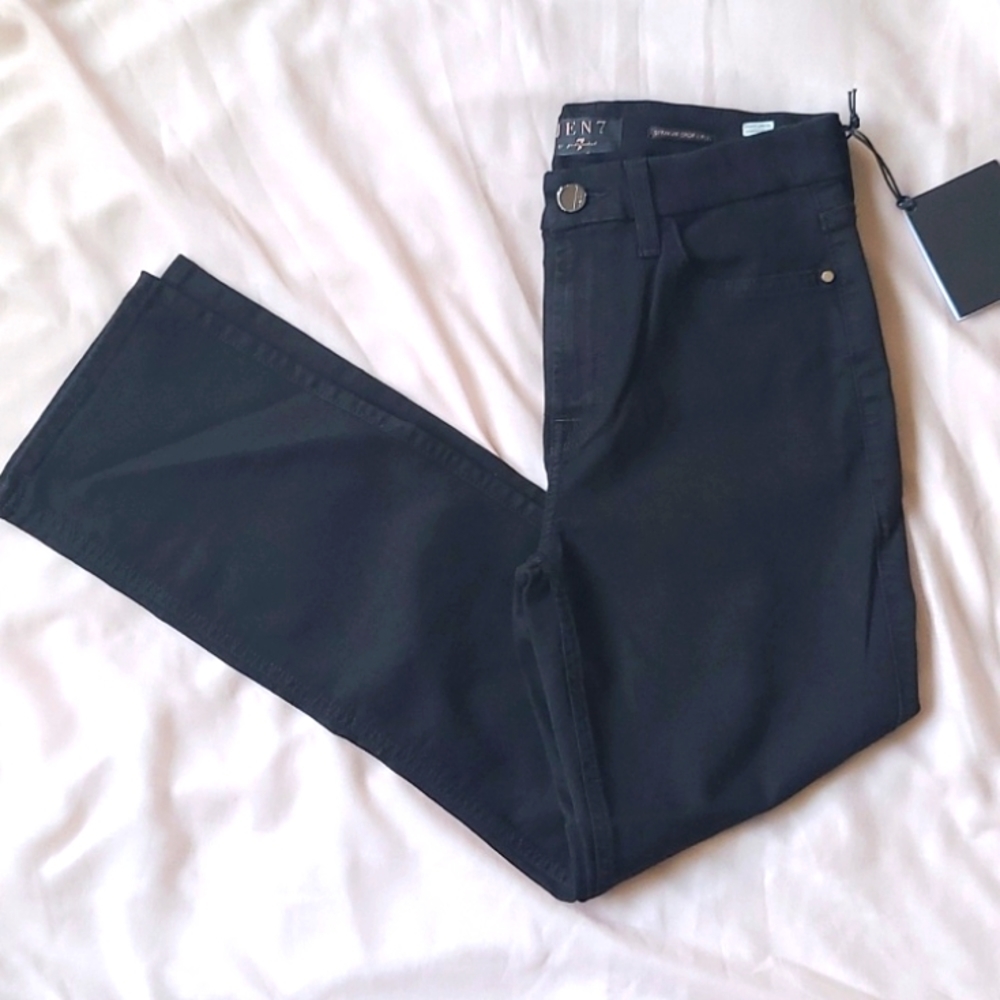 Jen 7 by 7 for all mankind black "straight crop" jeans sz 4 [1053]